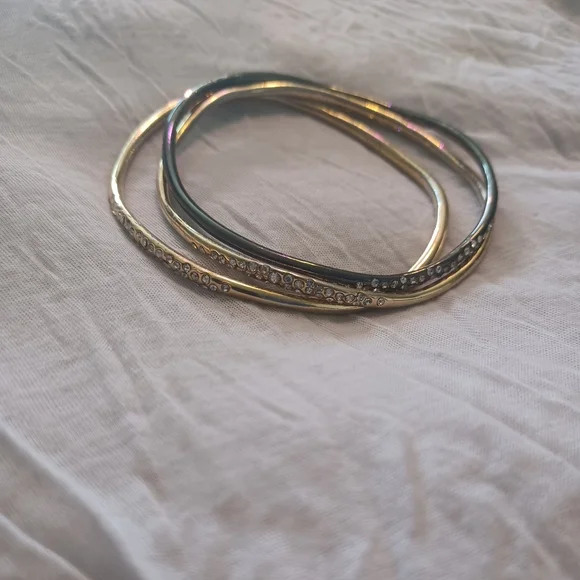 Alexis Bittar Solanales Crystals Encrusted Statement Bracelets  - Set of 3 - Picture 2 of 4